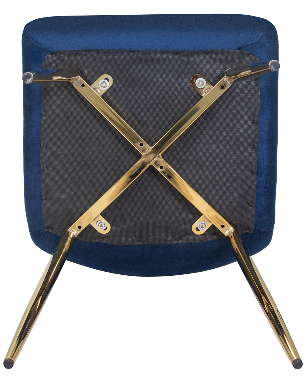 Стул обеденный DOBRIN ALEX золотые ножки Темно-синий велюр V108-67