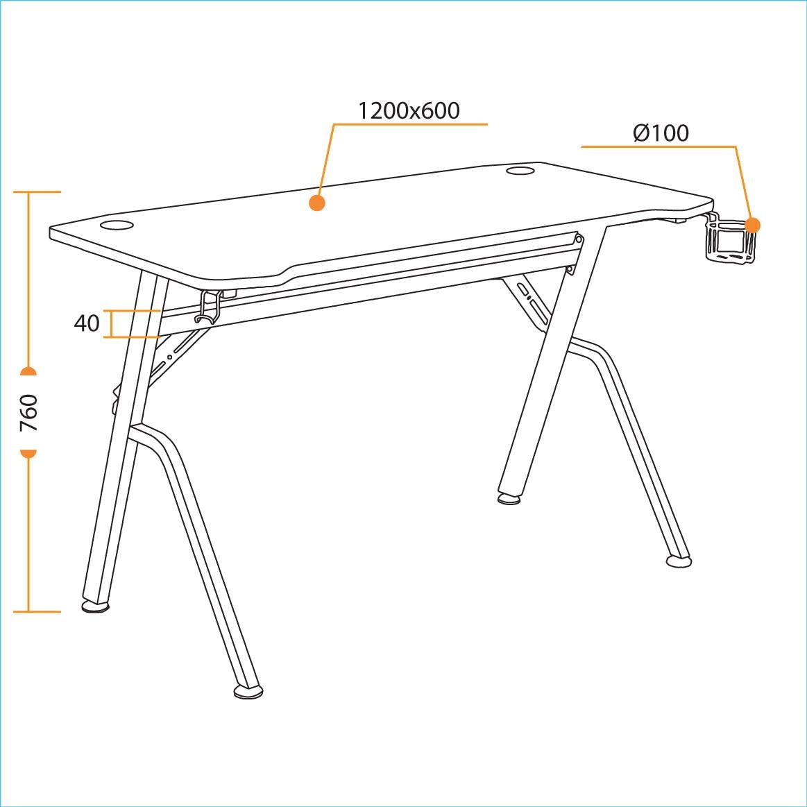 Стол Cyber-02 neo (25mm) black