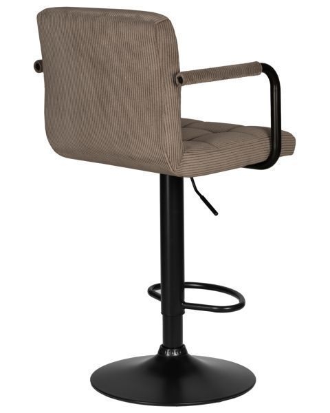 Стул барный DOBRIN KRUGER ARM BLACK (какао вельвет (LAR-E2041-05)) 2 шт
