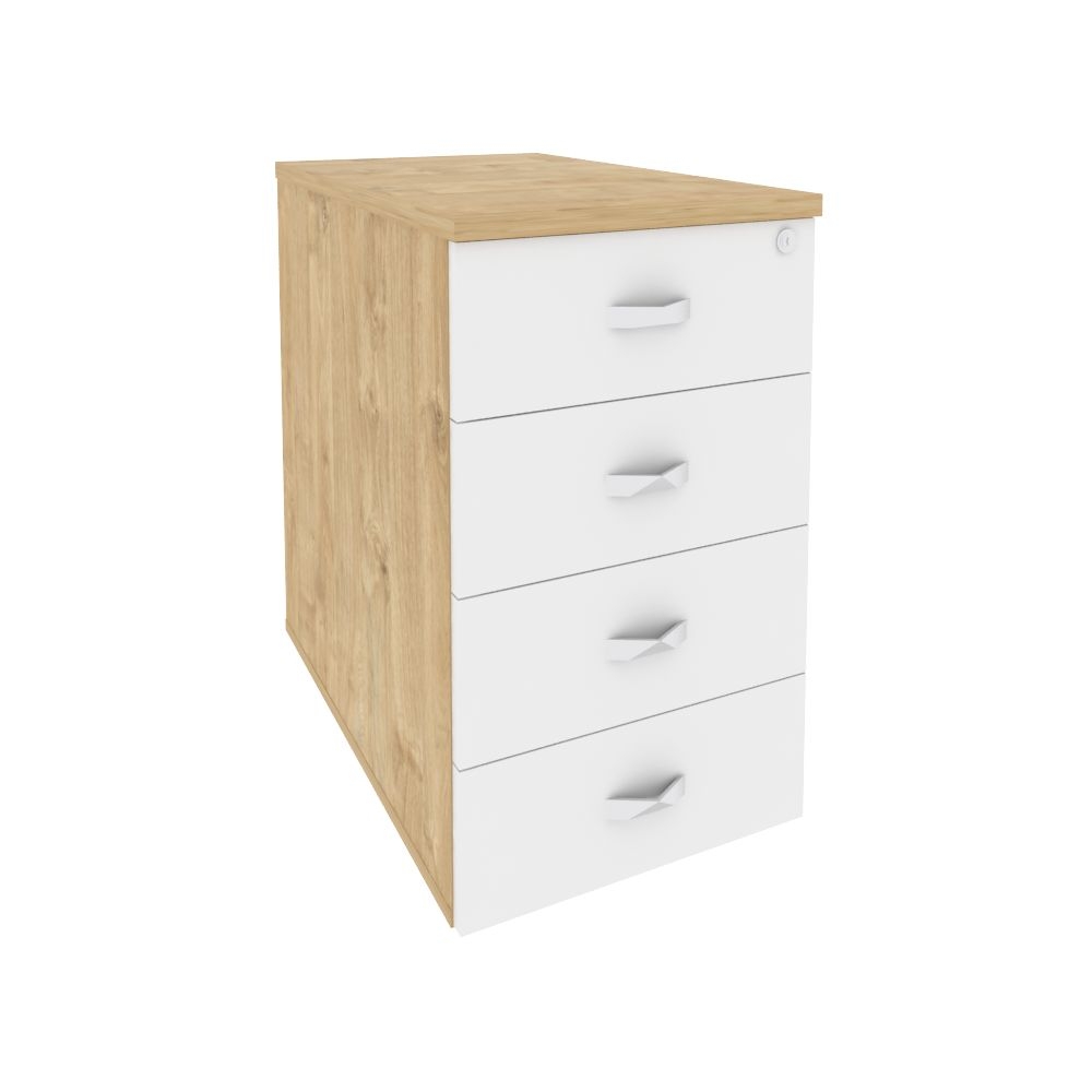 Тумба приставная / опорная ONIX O.TPO-1.7 Тиквуд Светлый/Белый