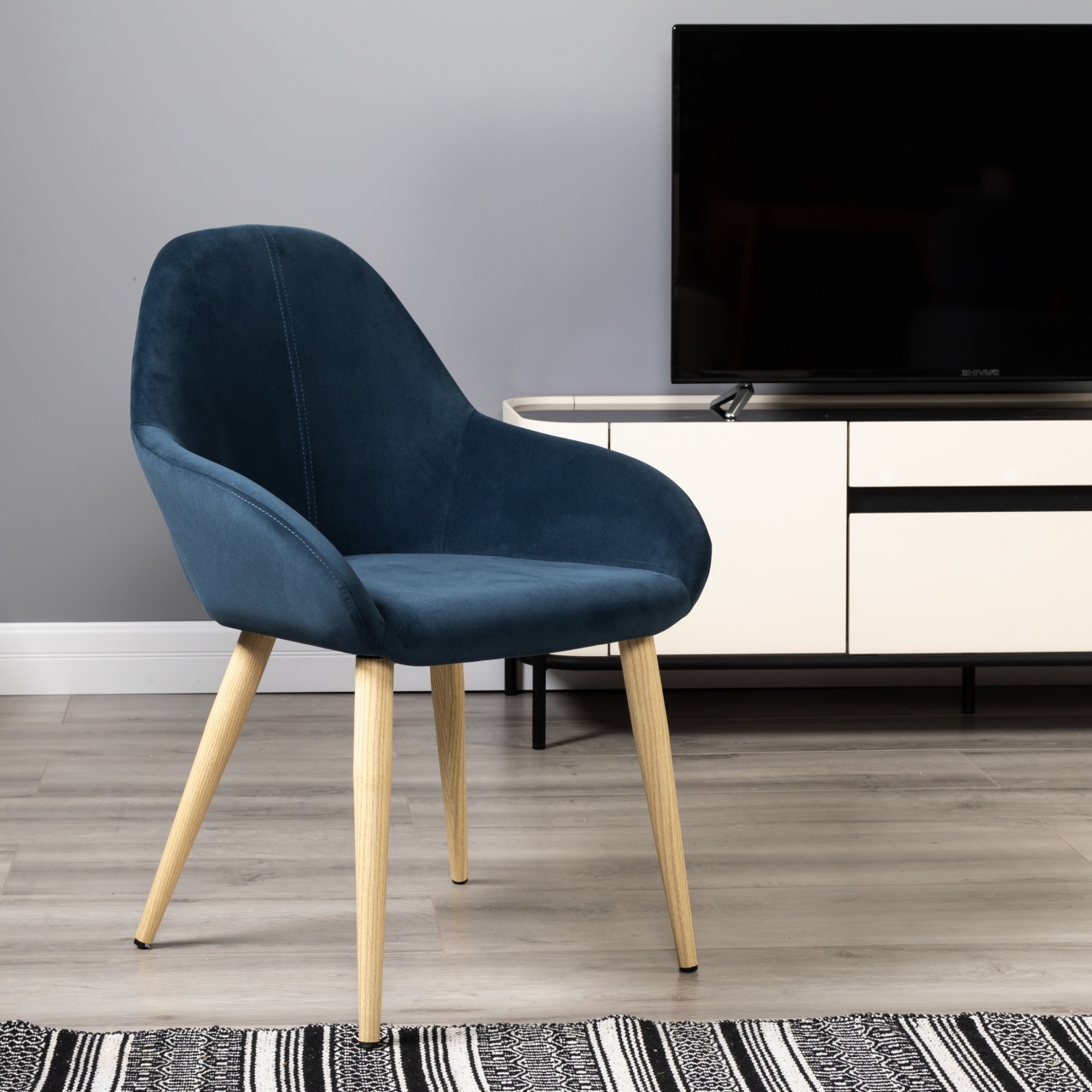 Стул Kent Diag blue/нат.дуб