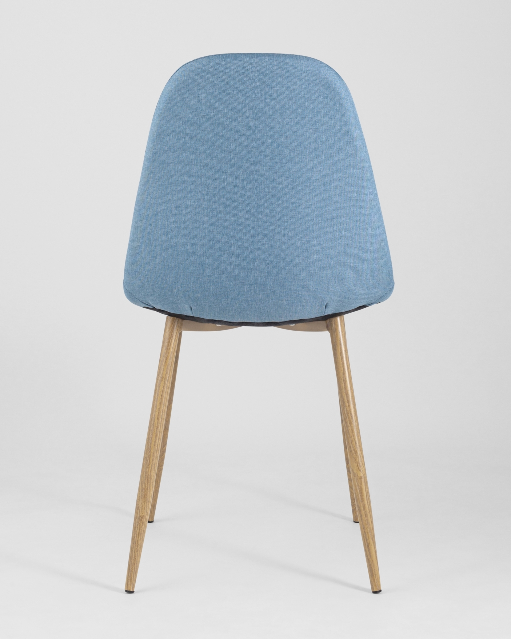 Обеденная группа стол Eames DST 80 см, 2 стула Валенсия рогожка Голубой