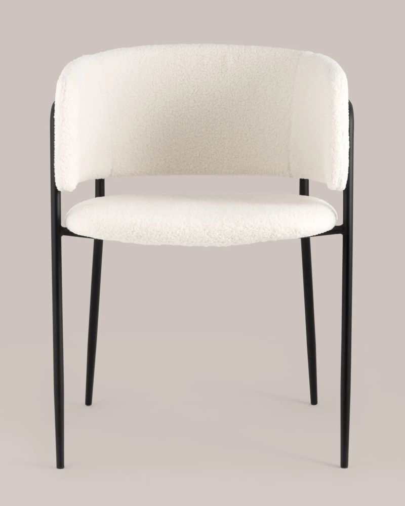 Стул Нэлли ткань букле Белый