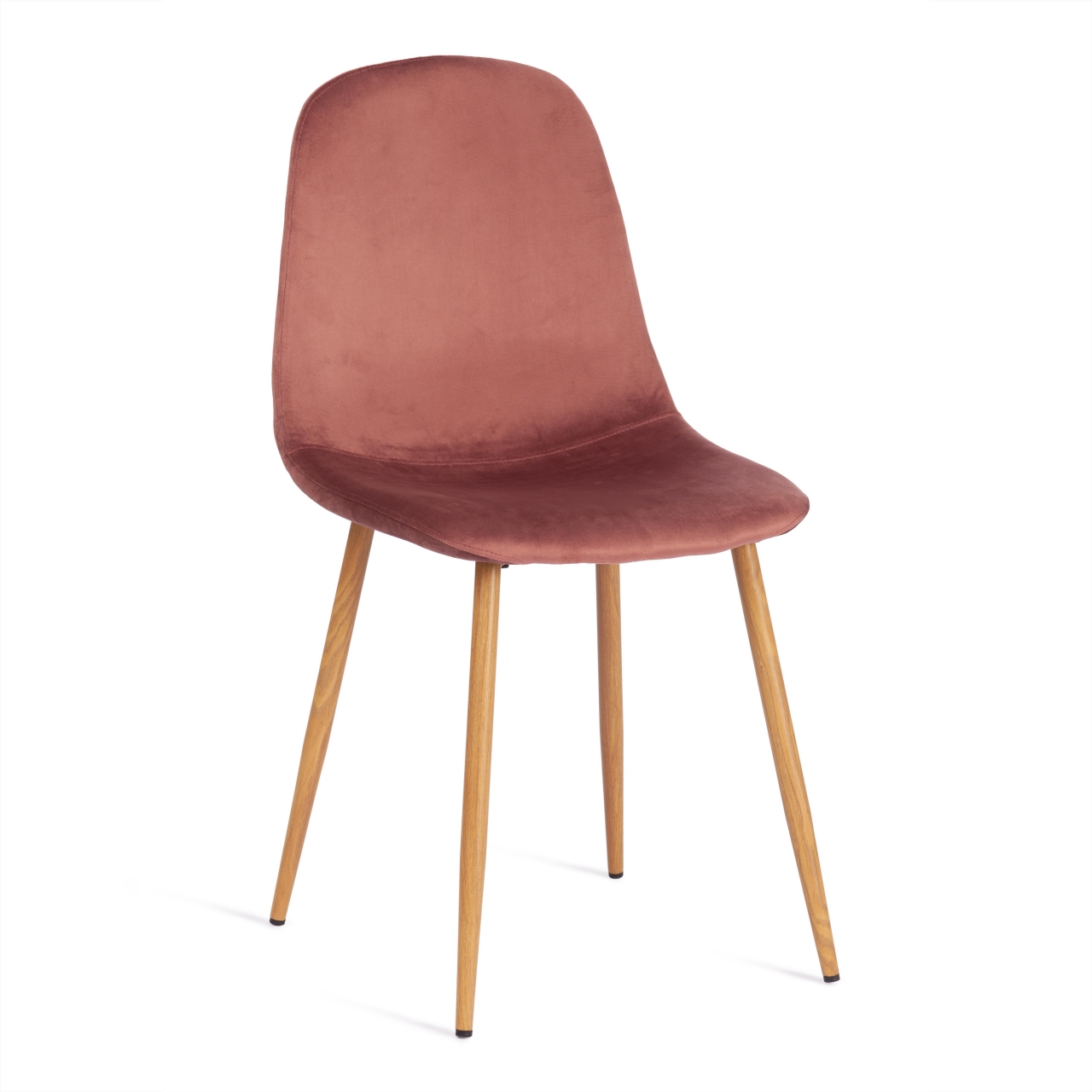 Стул BREEZE (mod. 4724) / 2 шт. в упаковке вельвет/металл, 44 х 53 х 87 см, Coral (коралловый) HLR44 / натуральный