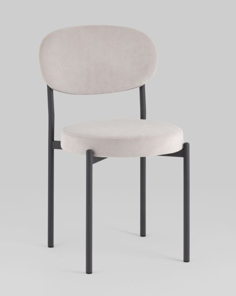 Стул Бриф SN NEW велюр светло-серый каркас антрацитовый муар 4 шт