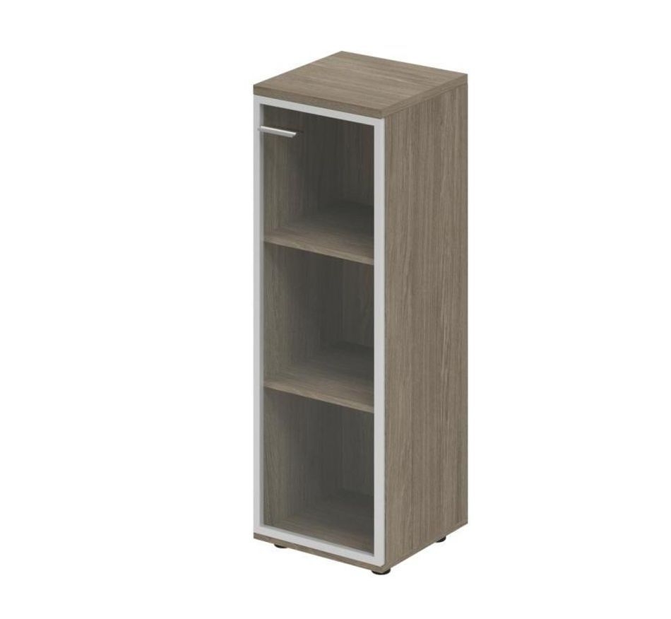 Шкаф средний со стеклом, задняя стенка ЛДСП (правый) Wing WN.812.OD.AL.R Дуб темный