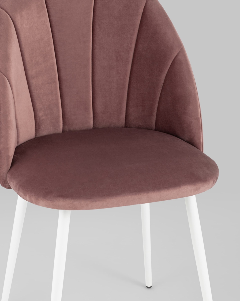 Стул Логан white 2 шт. велюр Пыльно-розовый