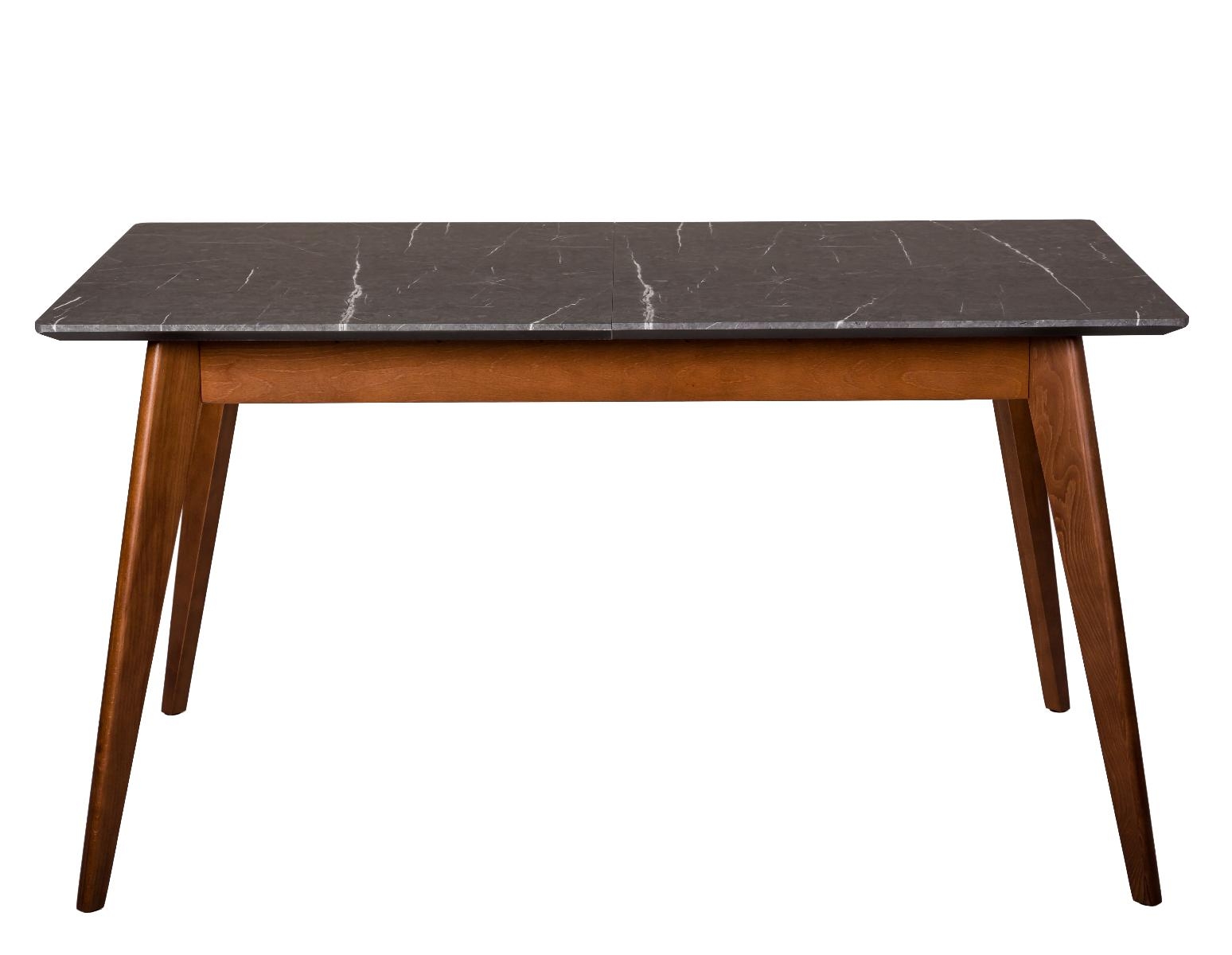 Стол раскладной Лунд 140-180 ОРЕХ-Мрамор Графит