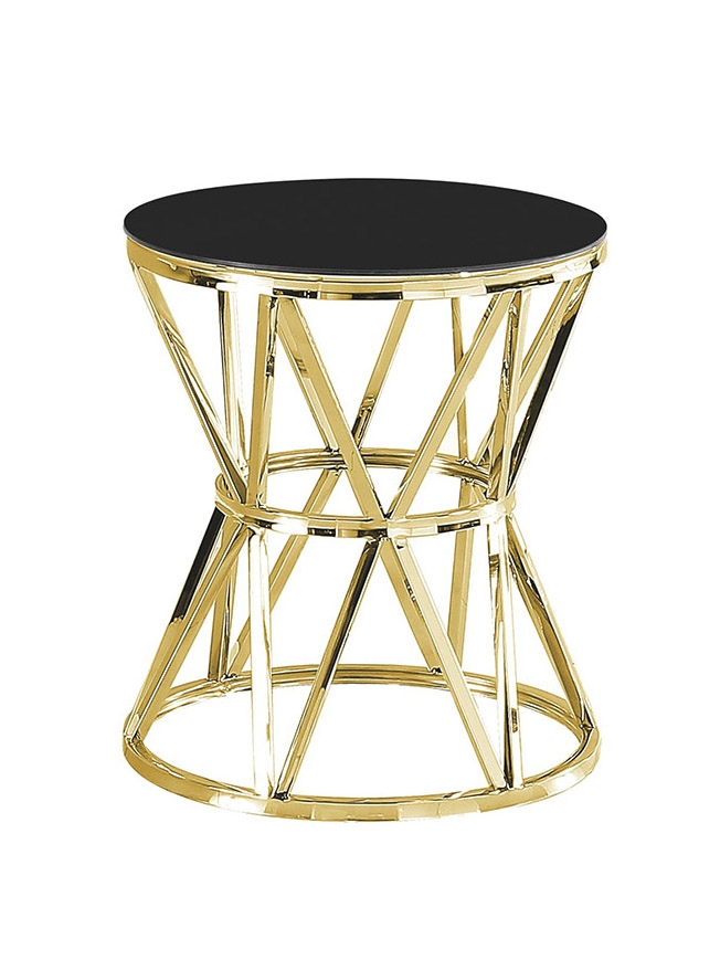 Журнальный стол ВИВА 50x50 Золото (стекло черное)