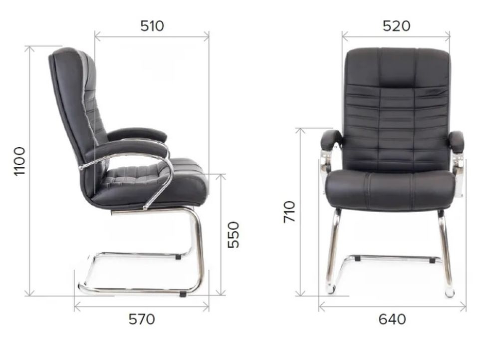 Кресло для посетителей Atlant CF экокожа Черный