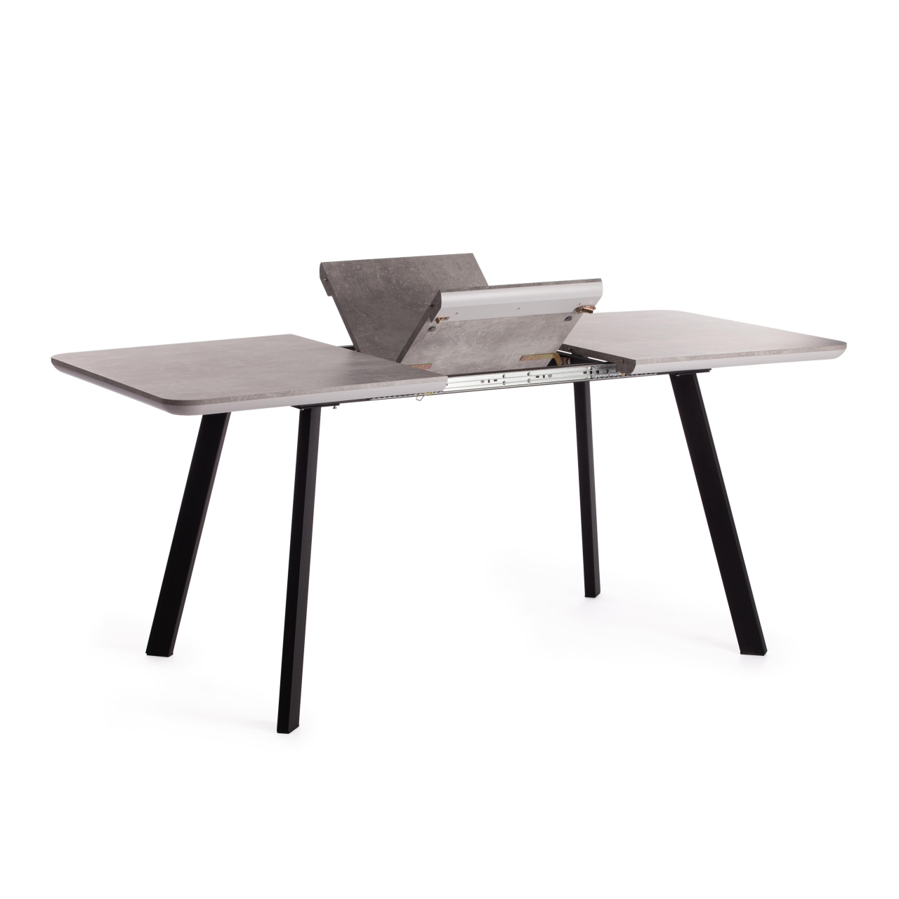 Стол обеденный NELSON МДФ/ЛДСП/металл, 128-170х80х75 см, Бетон/Черный