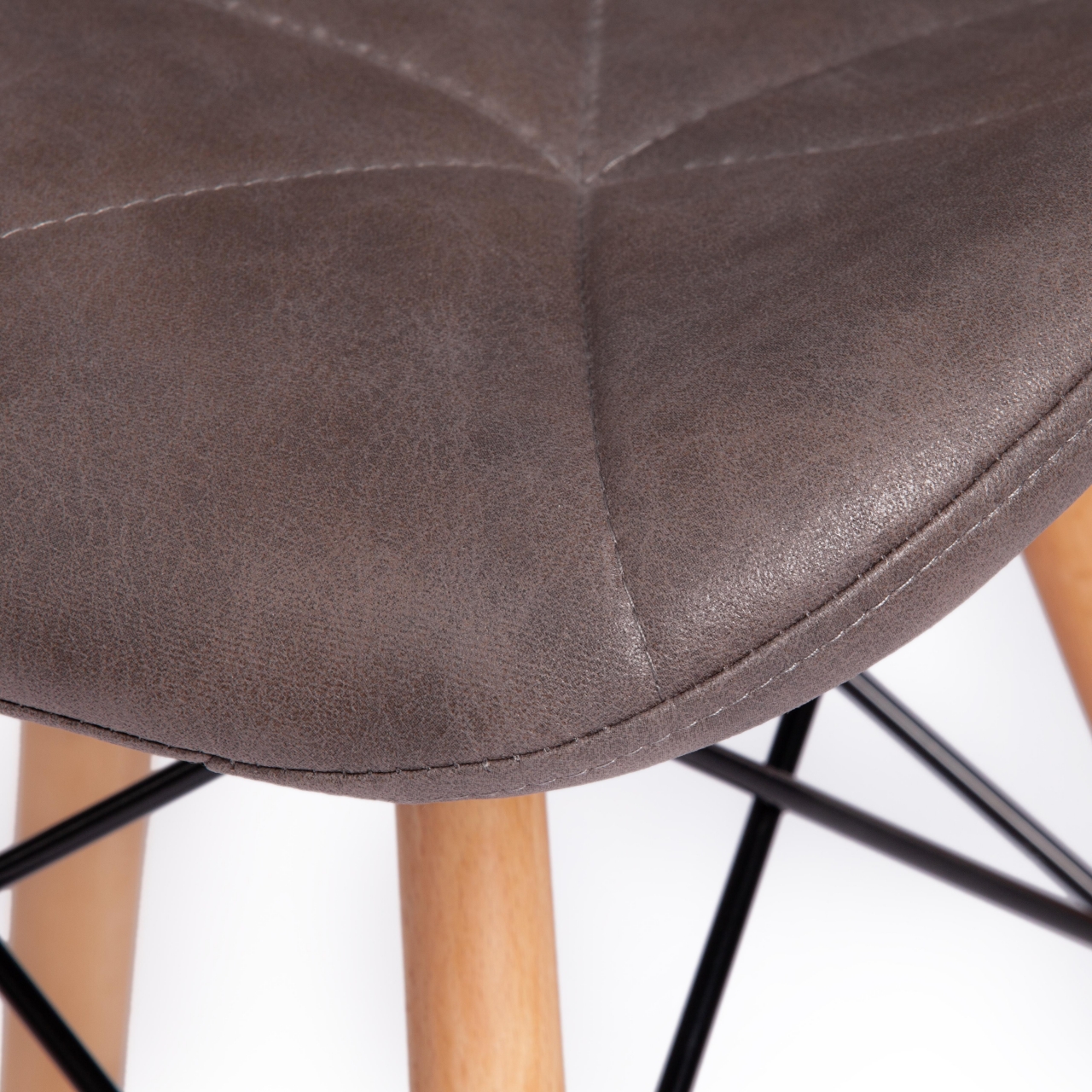 Стул STUTTGART (mod. 74) экокожа/дерево береза/металл, 50 х 47 х 73 см, античный серый RH02-26/натуральный