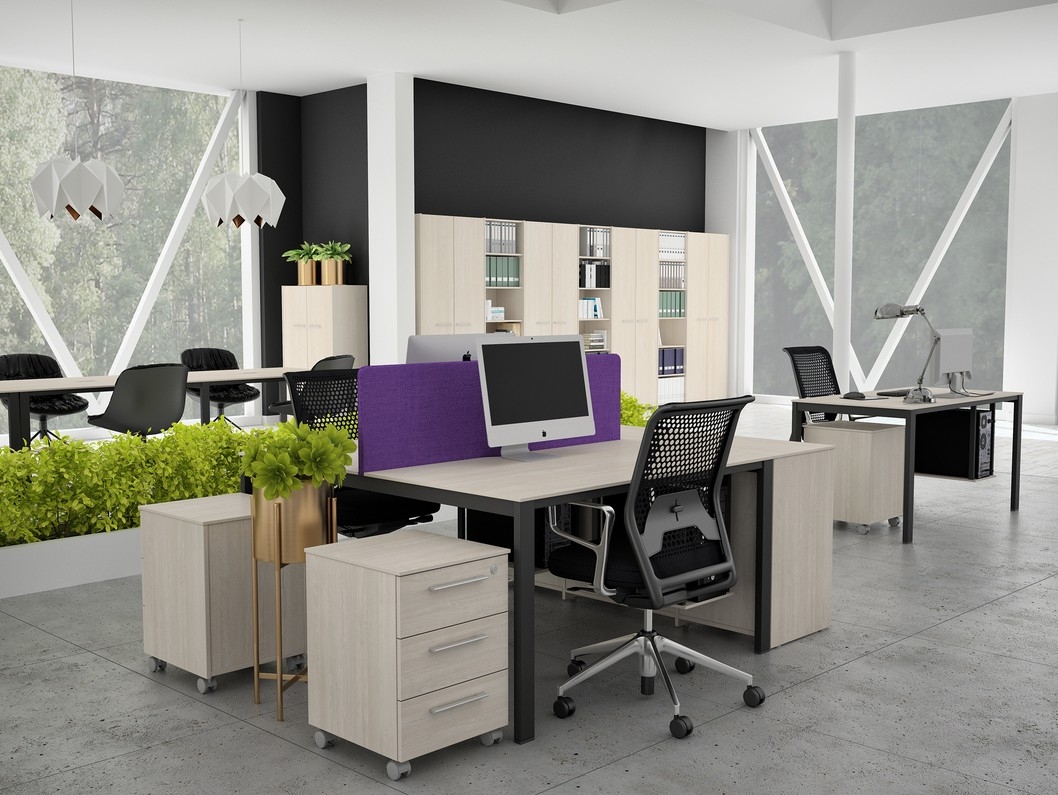 Стол для заседаний с кабель-каналом Саньяна N-101 Акация Морава