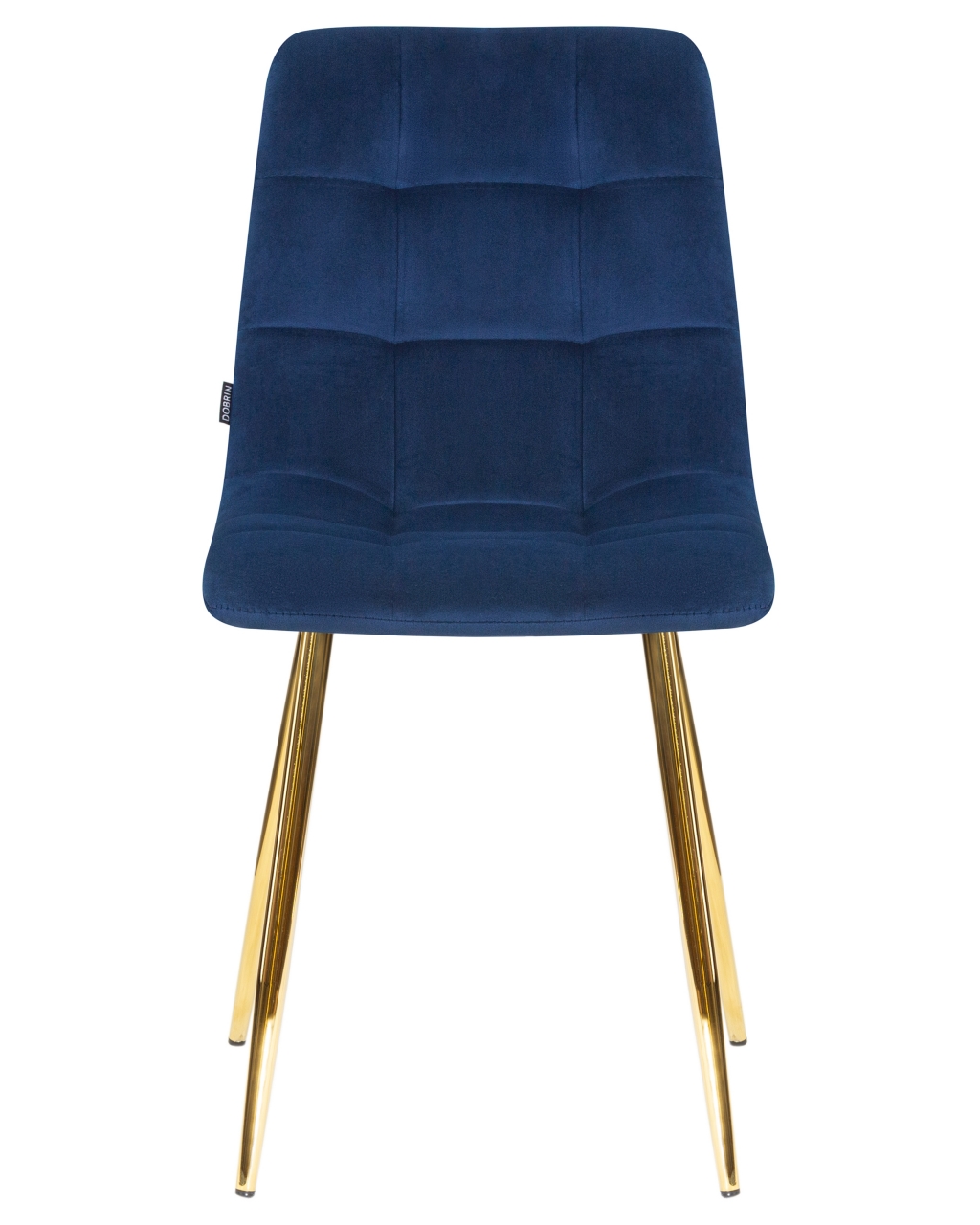 Стул обеденный DOBRIN ALEX золотые ножки Темно-синий велюр V108-67