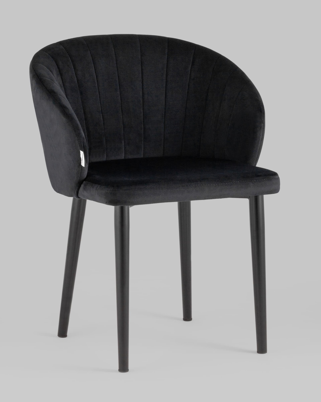 Стул с подлокотниками Шон велюр Черный