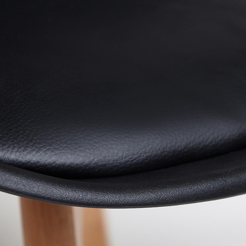 Стул TULIP (mod. 73) дерево/пластик/ПУ, 48.5*52.5*83cм, черный