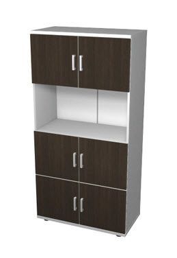 Шкаф-стеллаж четырехъярусный, двухсекционный ПШС4.2-ПД1(6шт) дуб млечный/серый