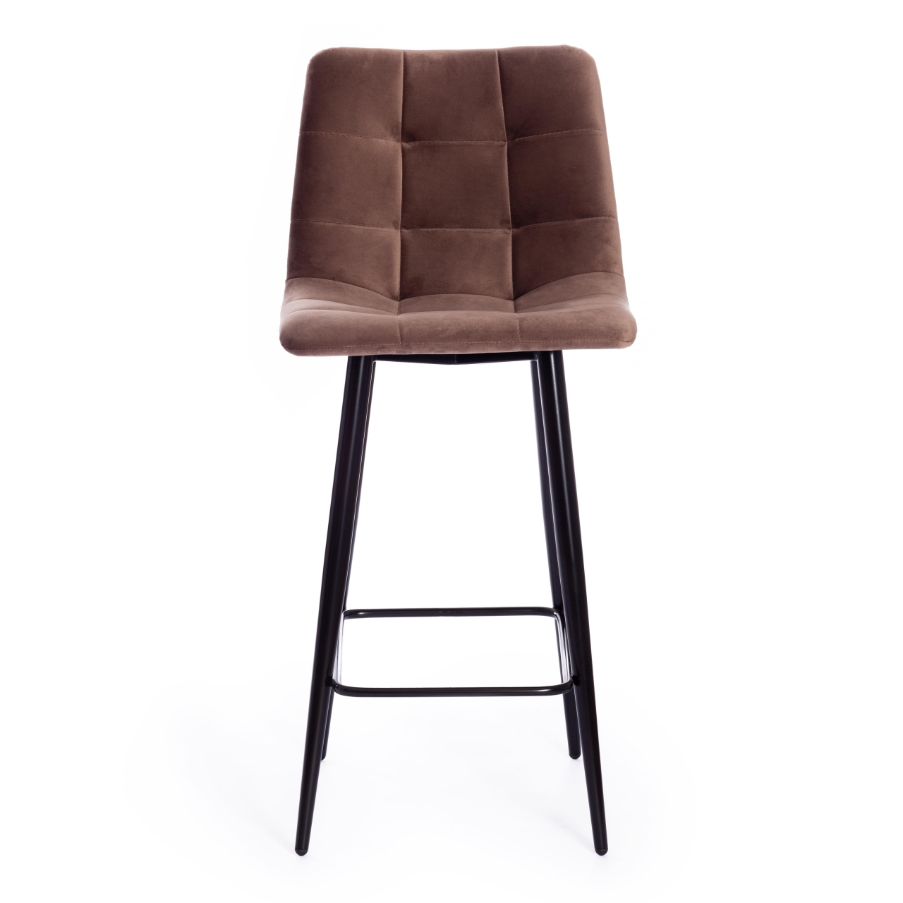 Стул полубарный CHILLY (mod. 7095пб ) ткань/металл, 53x44x94 см, высота до сиденья 66 см, коричневый barkhat 12/черный