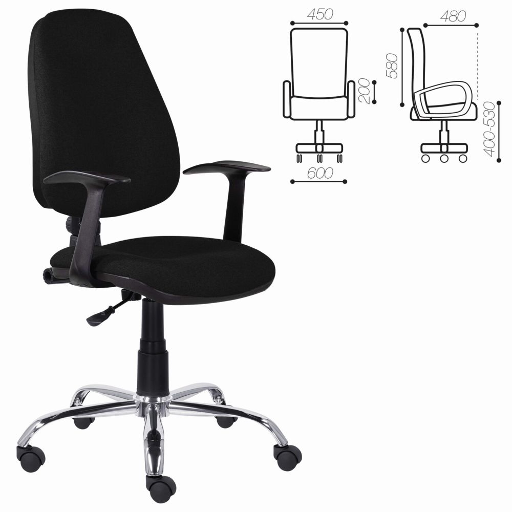 Кресло БРАБИКС Комфорт МГ-322 Черный / BRABIX Comfort MG-322