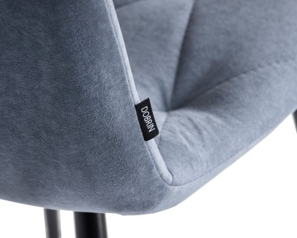 Стул обеденный DOBRIN CHILLY ROMBO (Серо-голубой Simple 26, основание черное) 4 шт