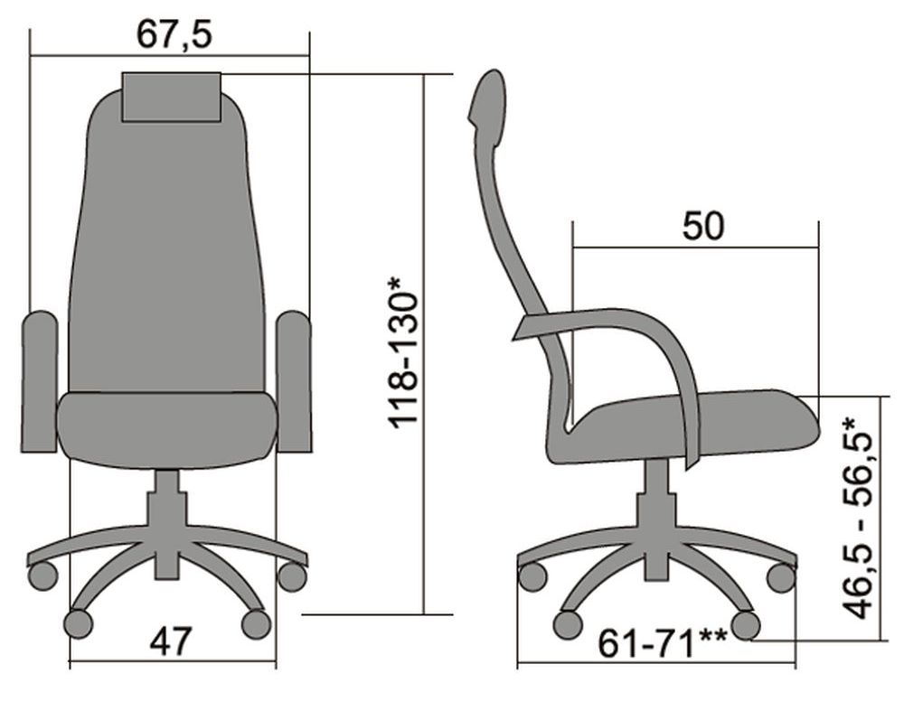 Кресло руководителя Галакси Лайт BP-8 PL Светло-серый (№24)