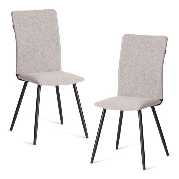 Стул обеденный La Rousse (2 шт. в упаковке) NEW, ткань рогожка, темно-серый, F68, 45х55х93 см