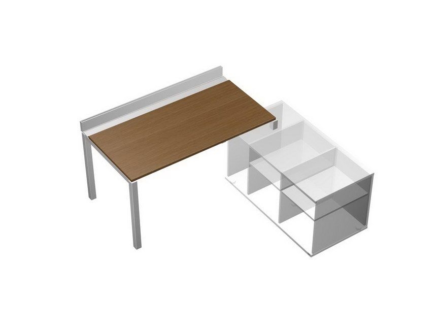 Стол рабочий (160) с ProSystem на опорной тумбе правой (без тумбы) Profiquadro КВ 0121 Орех ногаро/белый премиум