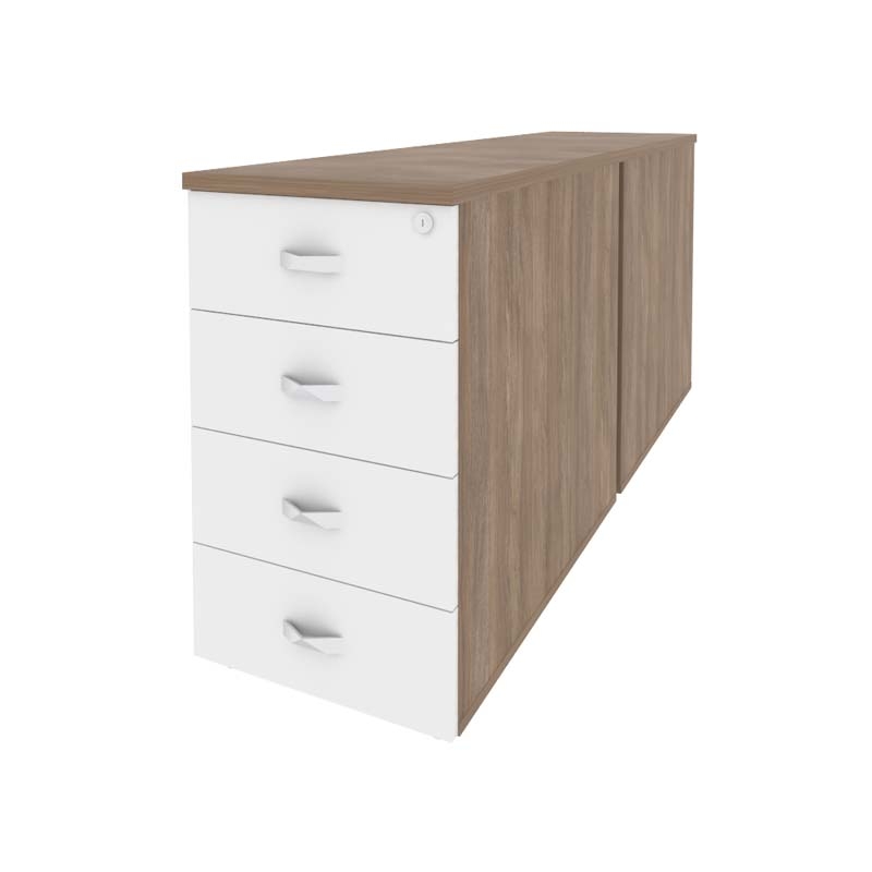 Тумба двойная приставная / опорная ONIX O.TPO-2.8 Дуб Аризона/Белый