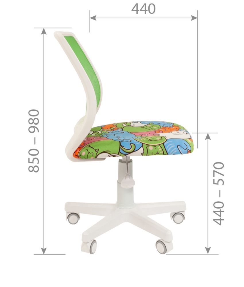 Детское кресло Chairman ТИН (Kids) 112 белый пластик котики/TW-А 31