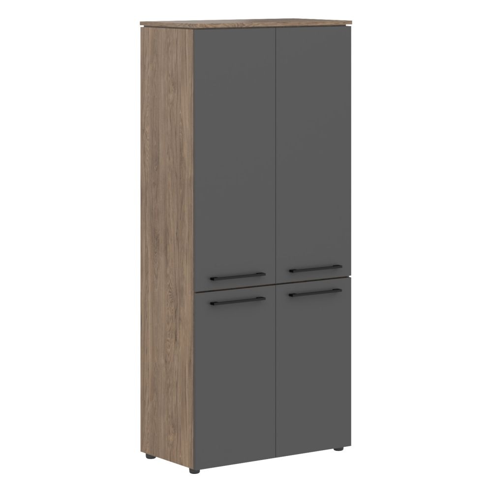 Шкаф с глухими средними и малыми дверьми MORRIS TREND MHC 85.3 Антрацит/Кария Пальмира