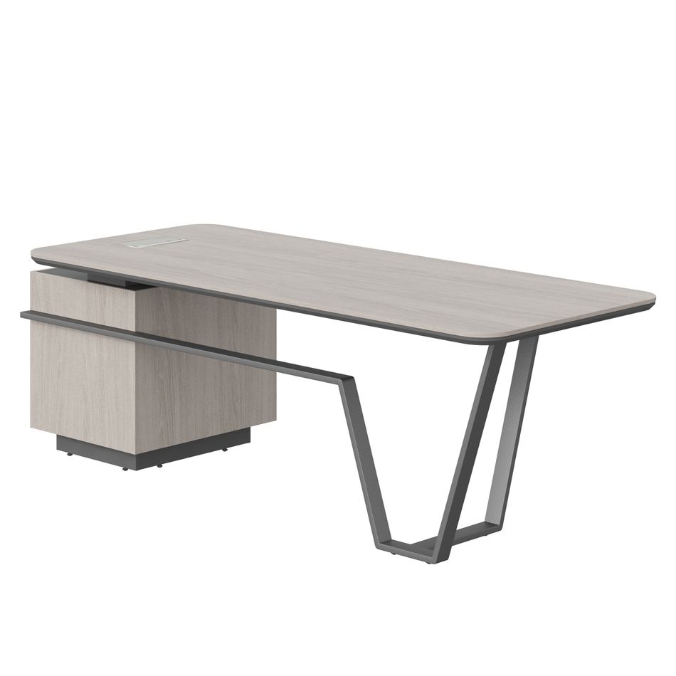Стол руководителя правый Line СФ-571101.1 Дуб серый Черный графит