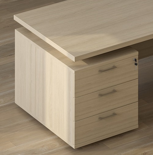 Стол на опорной тумбе Norman 3 ящика (левый) 160х90х73.5см Орех