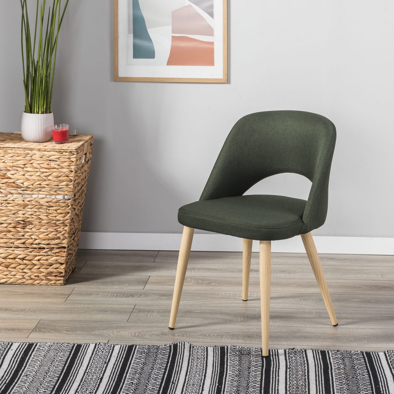 Кресло Lars темно-зеленый/нат.дуб