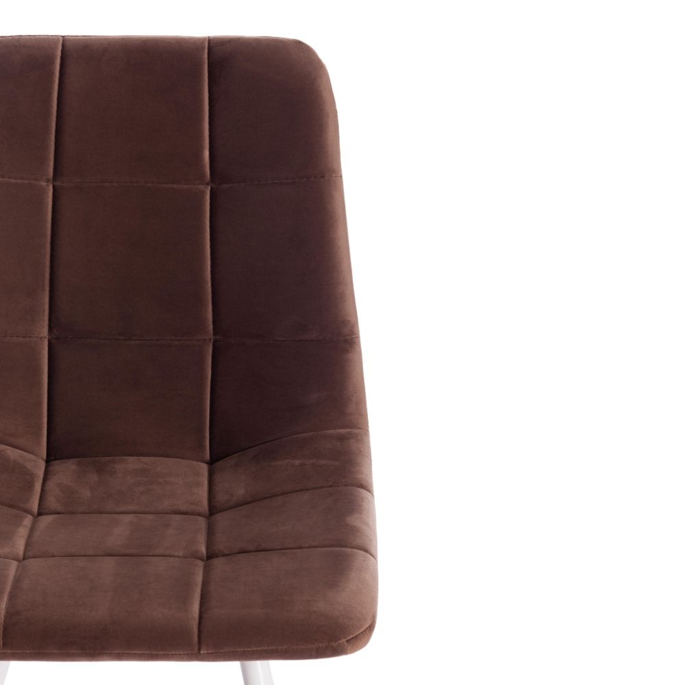 Стул CHILLY (mod. 7095-1) / 1 шт. в упаковке ткань/металл, 45x53х88 см, высота до сиденья 50 см, коричневый barkhat 12/белый