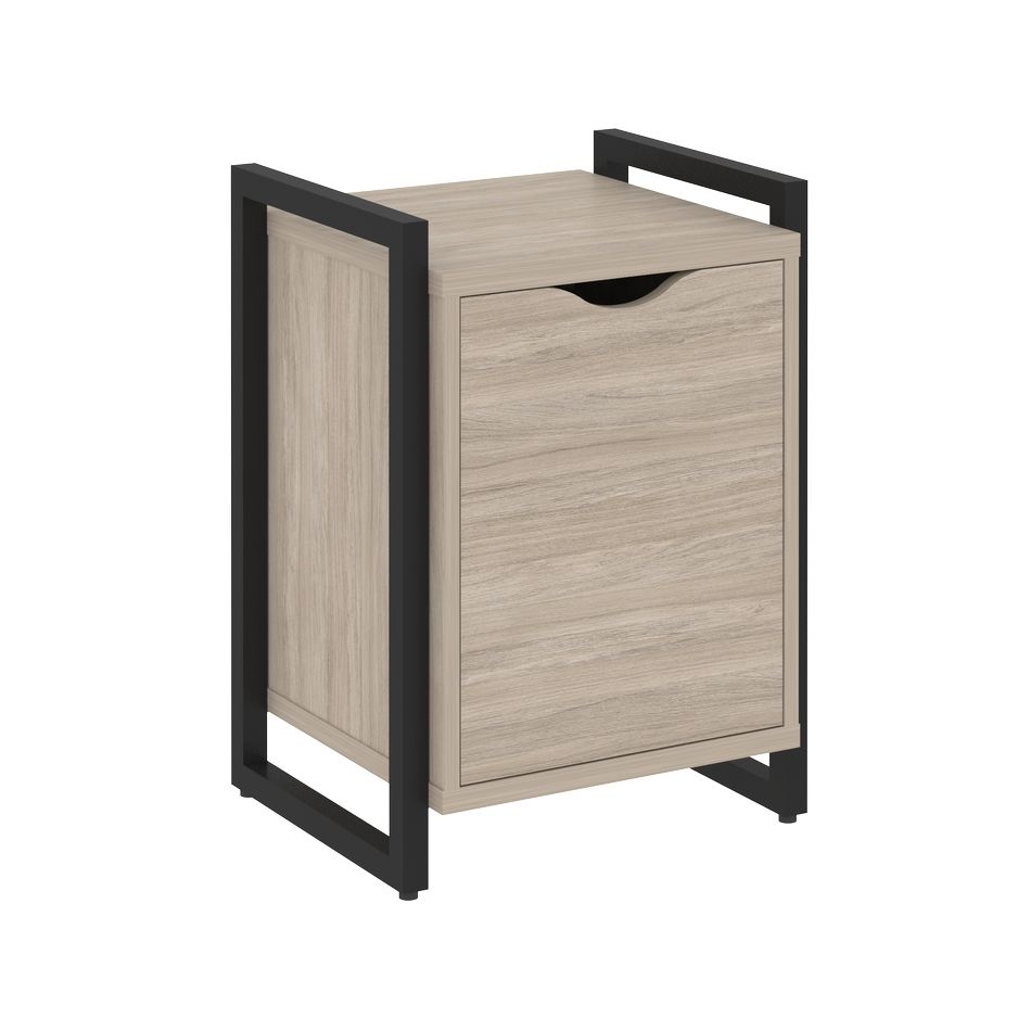 Тумба на регулируемых опорах с распашным фасадом LOFT VR.L-T2.O Металл черный Дуб Аттик
