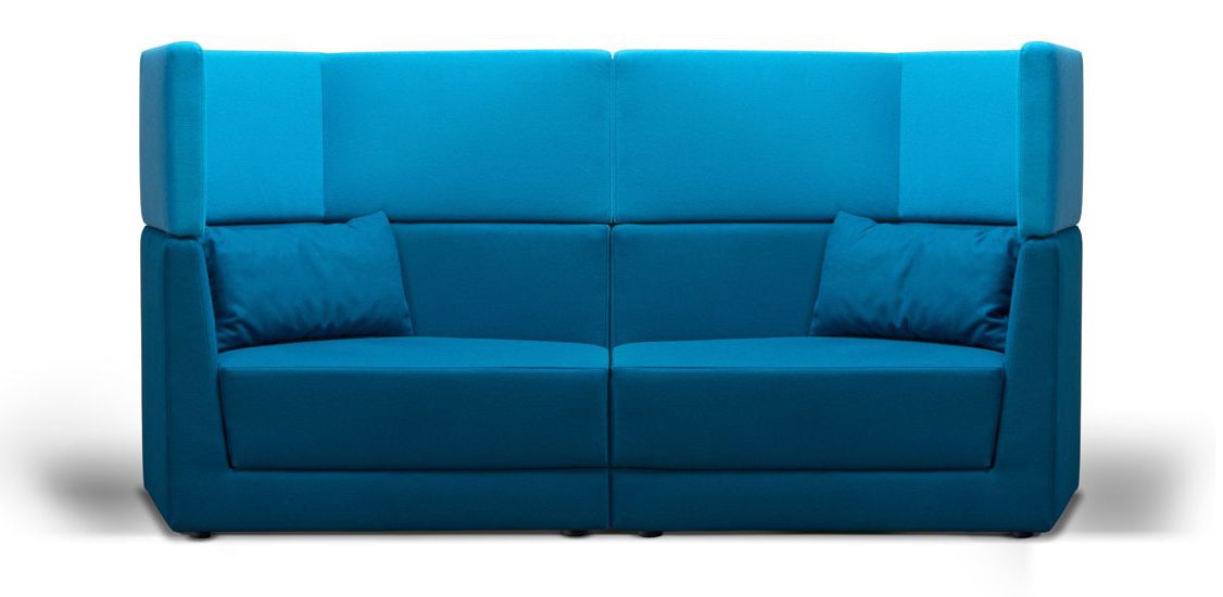 Диван модульный с двухъярусной спинкой Элемент 02 Сапфировый/Голубой