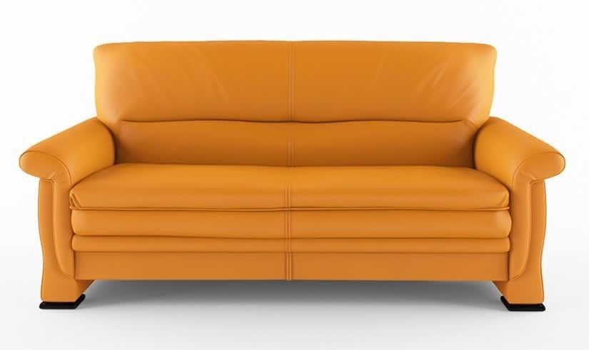 Диван трехместный раскладной Мальта бук 3Р Оранжевый (кожа)