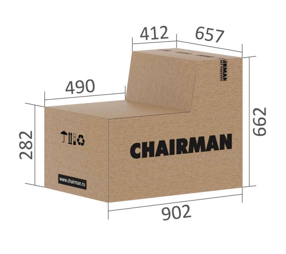 Кресло руководителя CХАИРМАН 480 Н кожа Черный / CHAIRMAN
