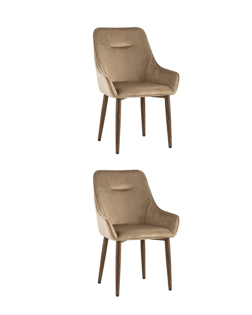 Комплект из двух стульев Диана велюр бежевый 2 шт
