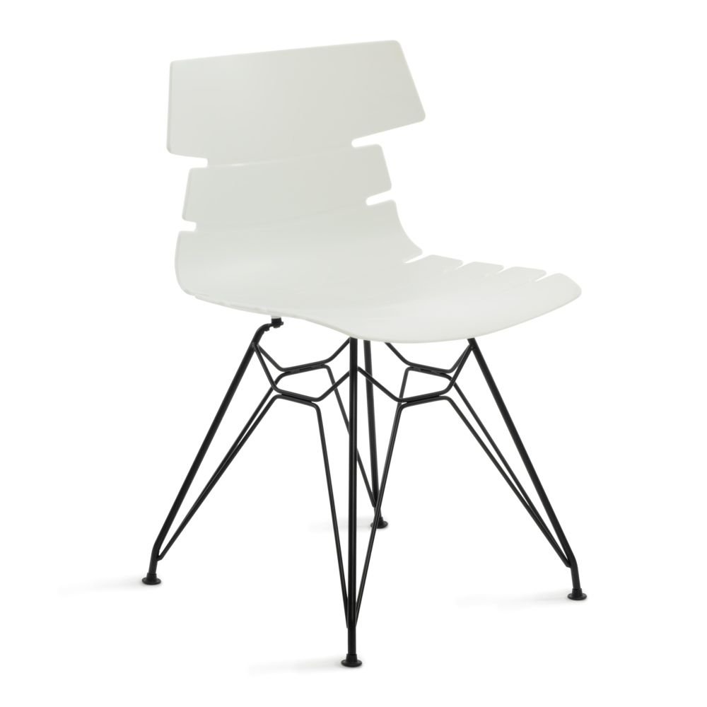 Стул HANSEN (mod. 622N) / 1 шт. в упаковке пластик/металл, 51х47х80 см, высота до сиденья 45 см, белый/черный