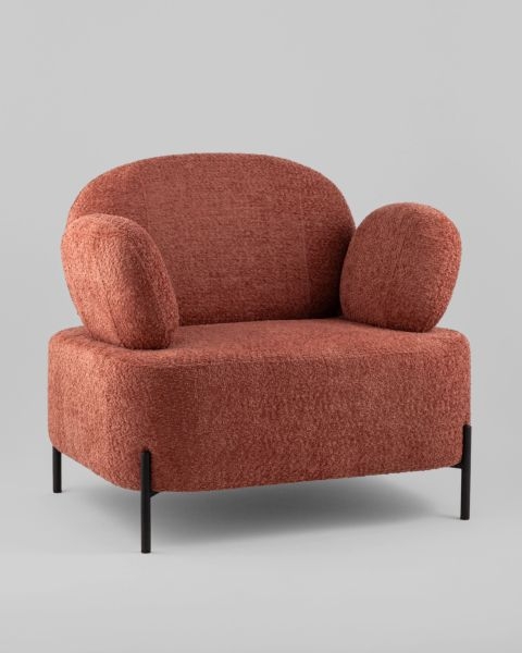 Кресло Кэнди ткань с подлокотниками букле коралловый