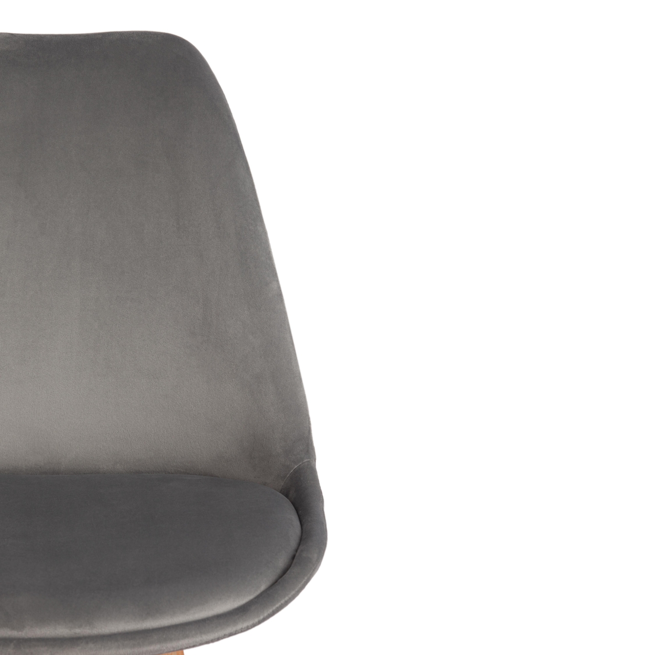 Стул TULIP SOFT BAR (mod. 75) вельвет/дерево , 48 х 57 х 104 см, светло-серый (HLR19)/натуральный