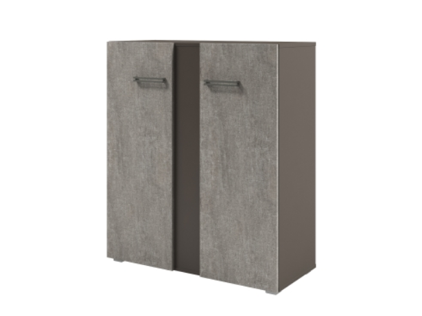 Стеллаж средний широкий с планкой D-76 Бетон Чефалу/Трюфель