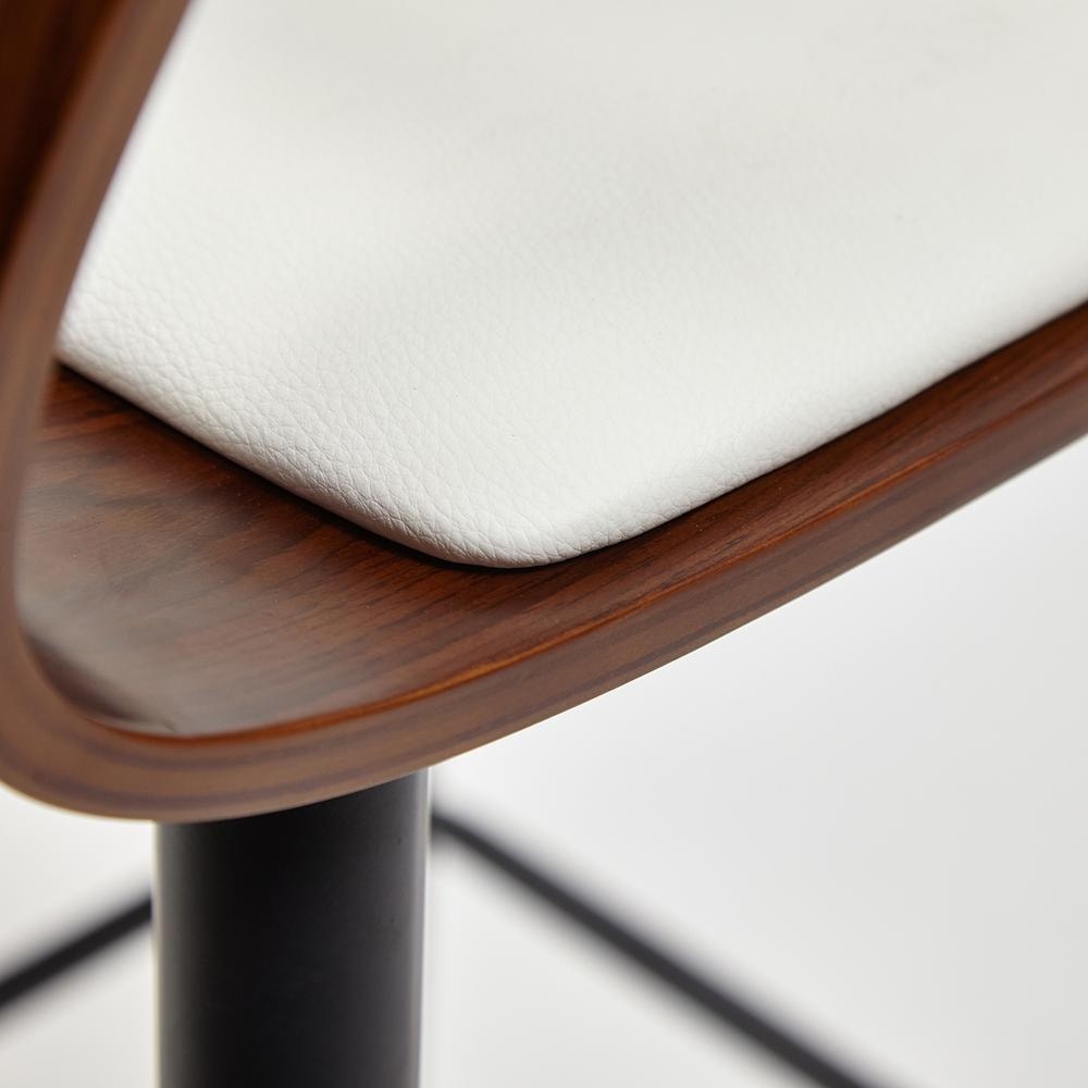 Барный стул TAIGA (mod.4042B) дерево / экокожа, 47х48х102 см, высота сиденья 74 см, орех/белый