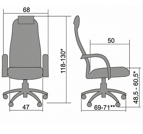 Кресло руководителя Metta BC-5 CH Серебристое №56