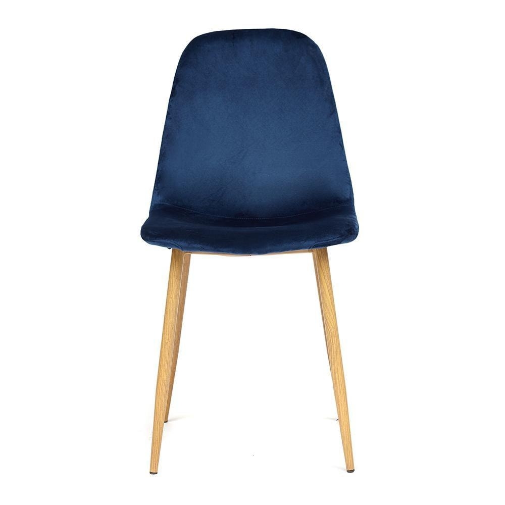 Стул BREEZE (mod. 4724) металл/ткань, 44х48х87см,темно-синий/натуральное дерево