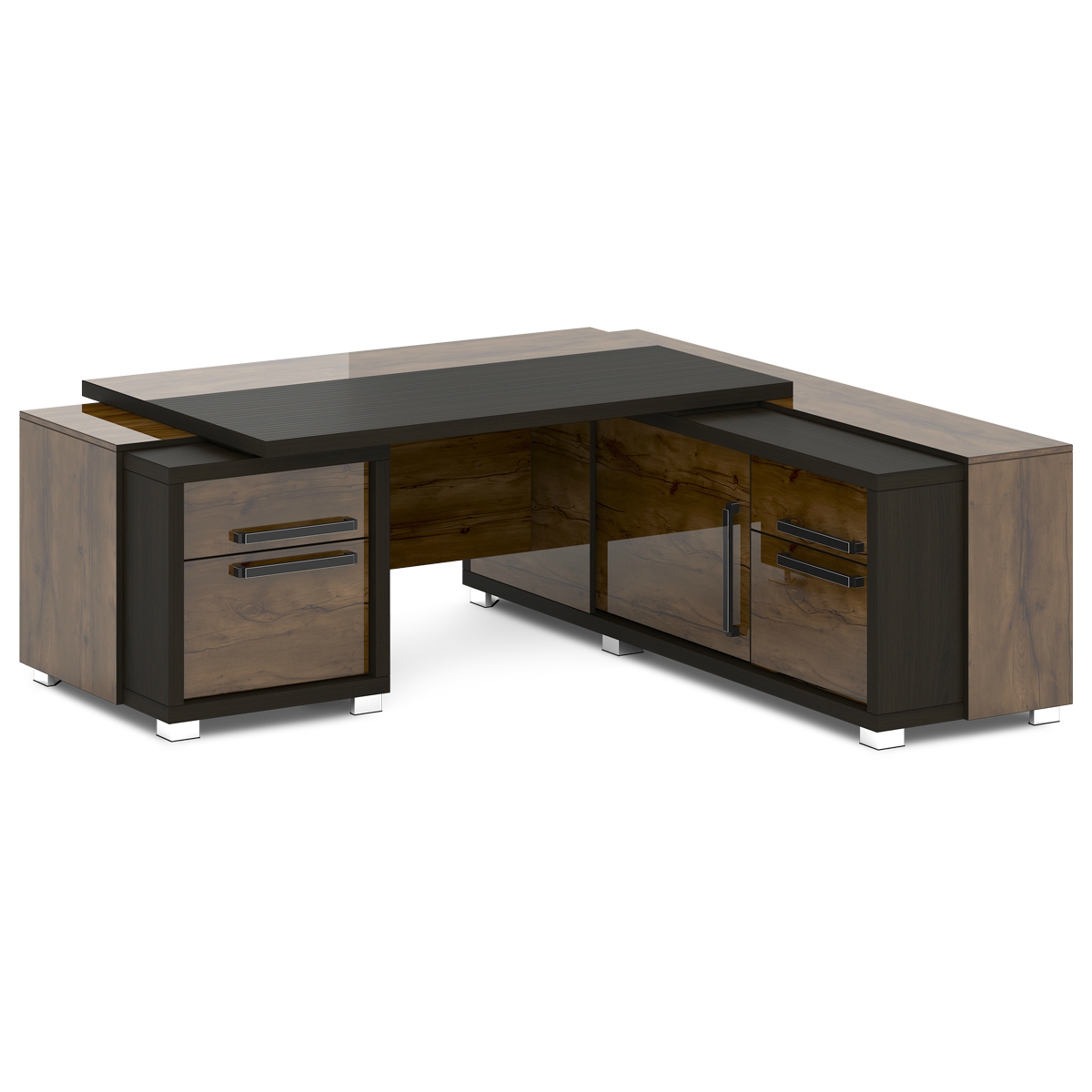 Стол руководителя с тумбой и греденцией Grace L-113-8 правый