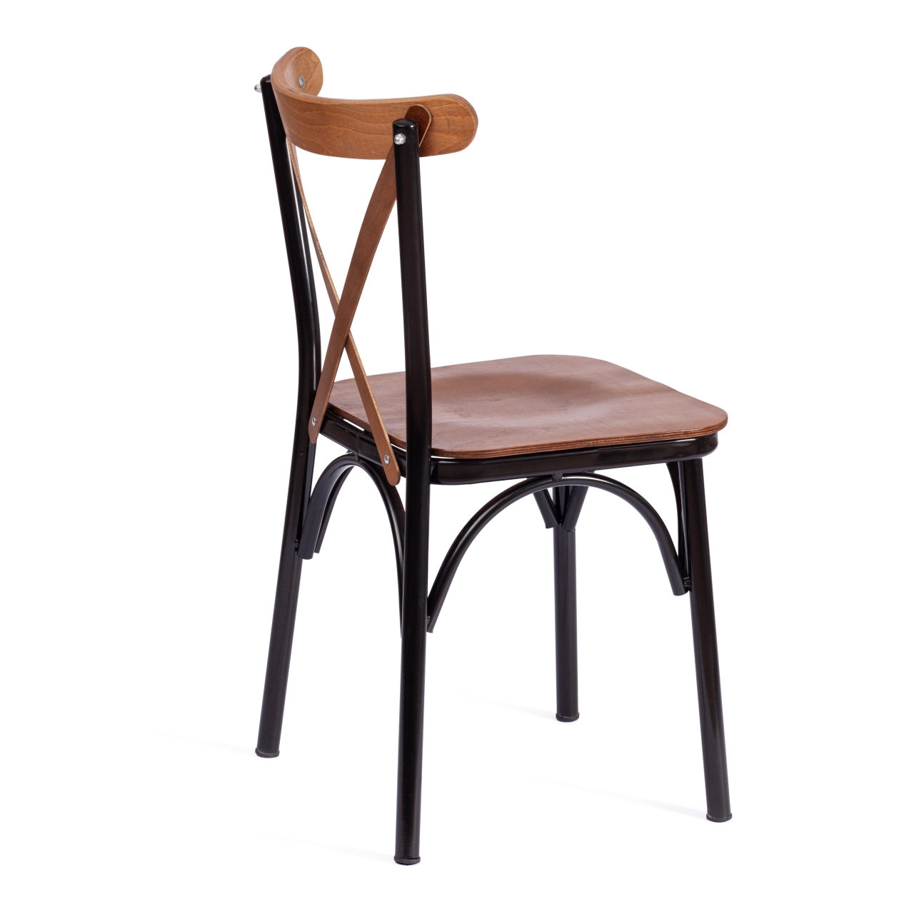 Стул CROSSY (mod. 251) металл/фанера, 42 х 49 х 84 см, walnut (орех)/черный