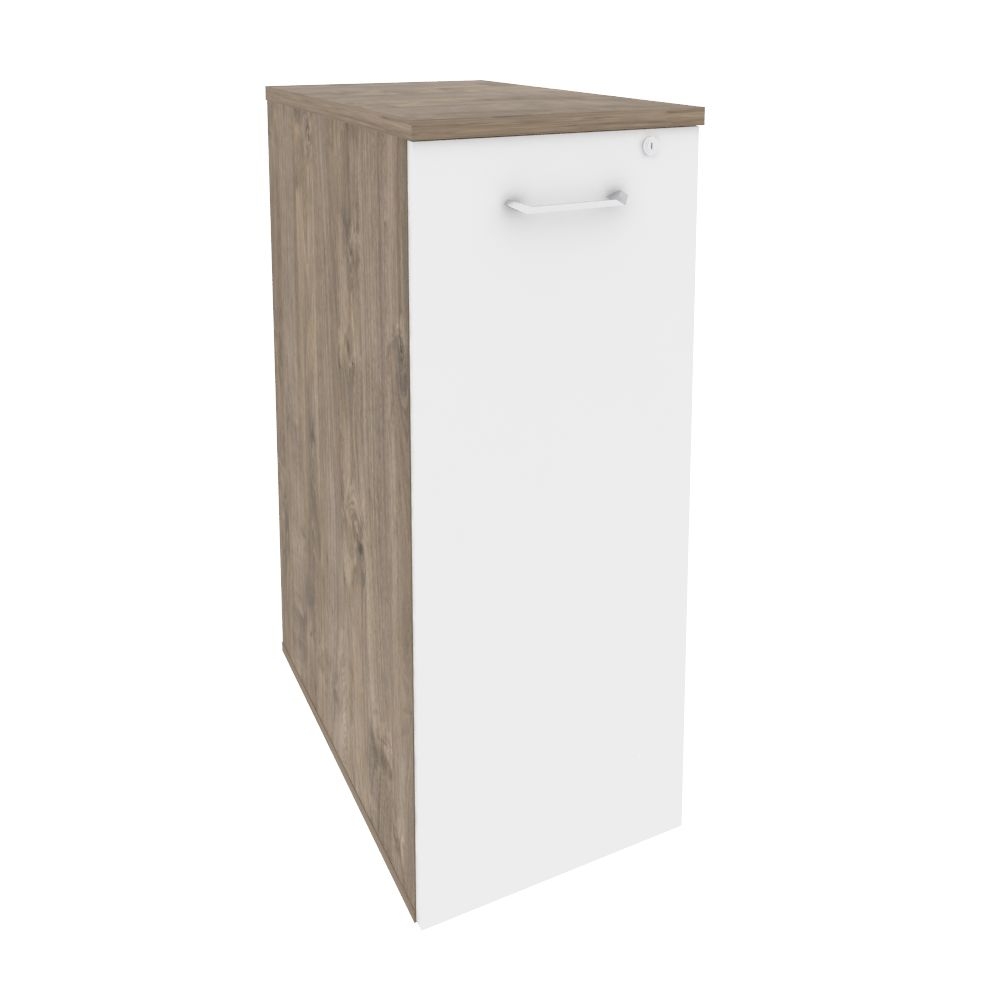 Тумба высокая выдвижная приставная / опорная ONIX O.VTPO-7 Тиквуд Темный/Белый