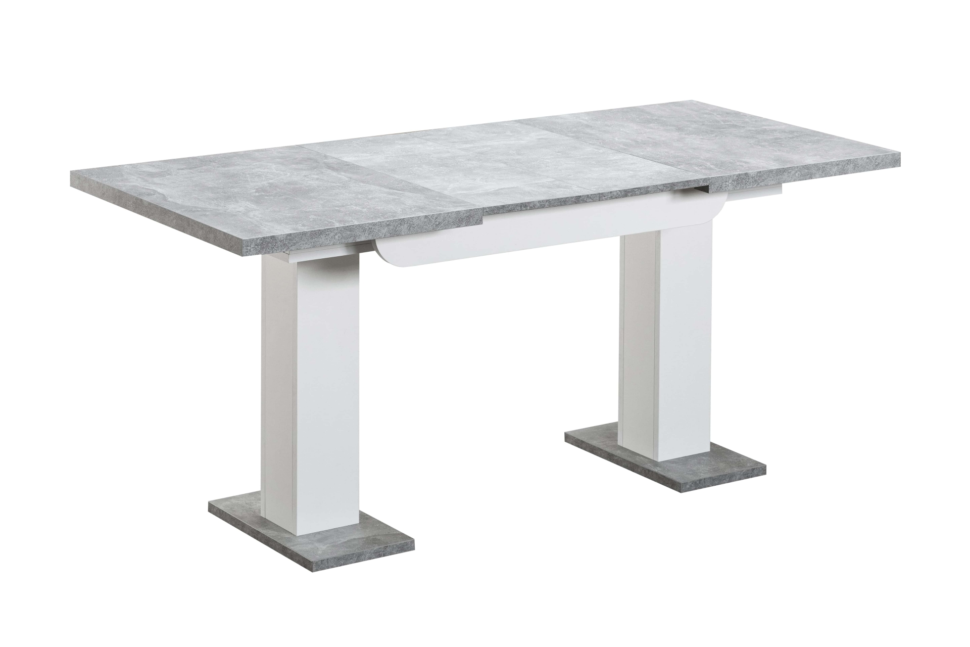 Обеденная группа стол Clyde бетон-белый, стулья Ститч Серые